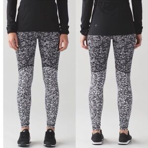 Lululemon Wunder Under Pant Legging Size 6 Ice Breaker White Black Iced Wave 30”